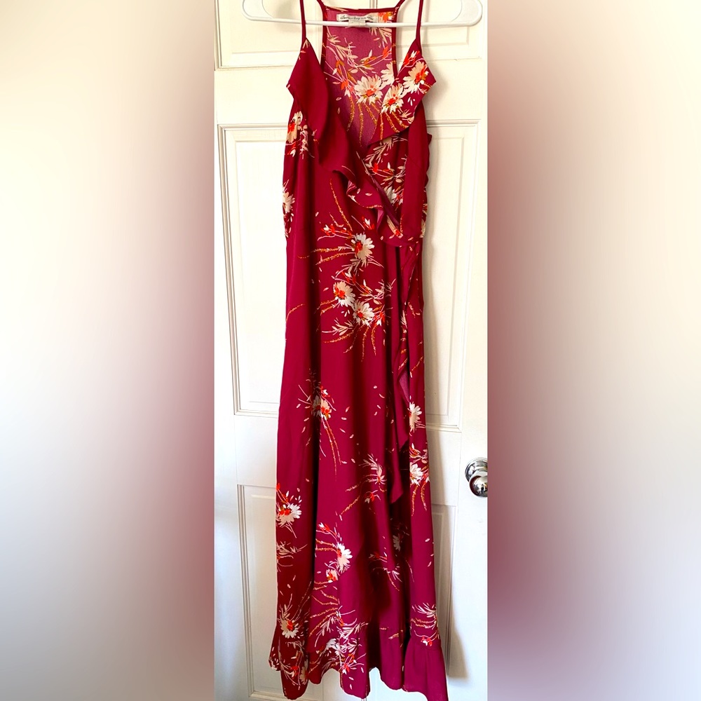 Cranberry Maxi American Rag Wrap Dress